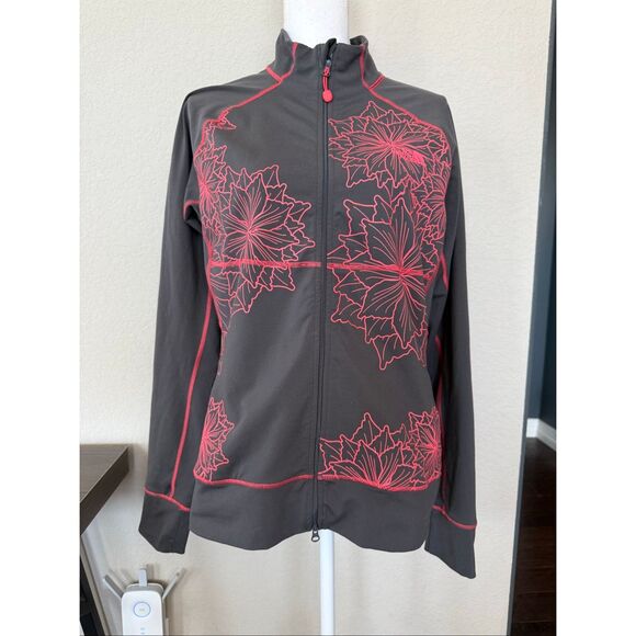 The North Face Jackets & Blazers - The North Face Fitted Gray Pink Floral Full Zip Jacket XL